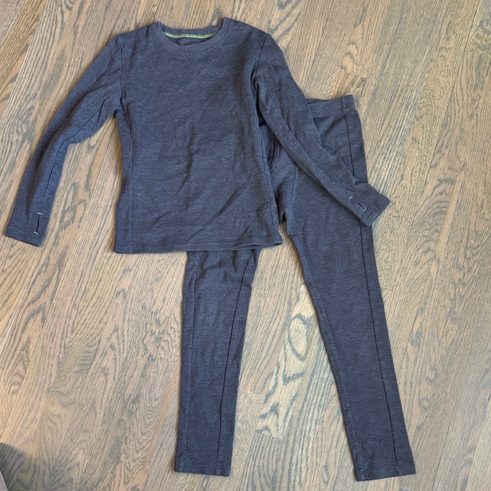 Kids Gray Matching Long Underwear Set